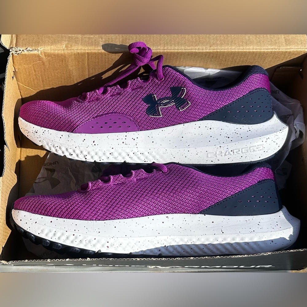 NWT UNDER ARMOUR  Purple & Navy Women's Athletic Sneaker Shoes Size 10.5 - Picture 4 of 8